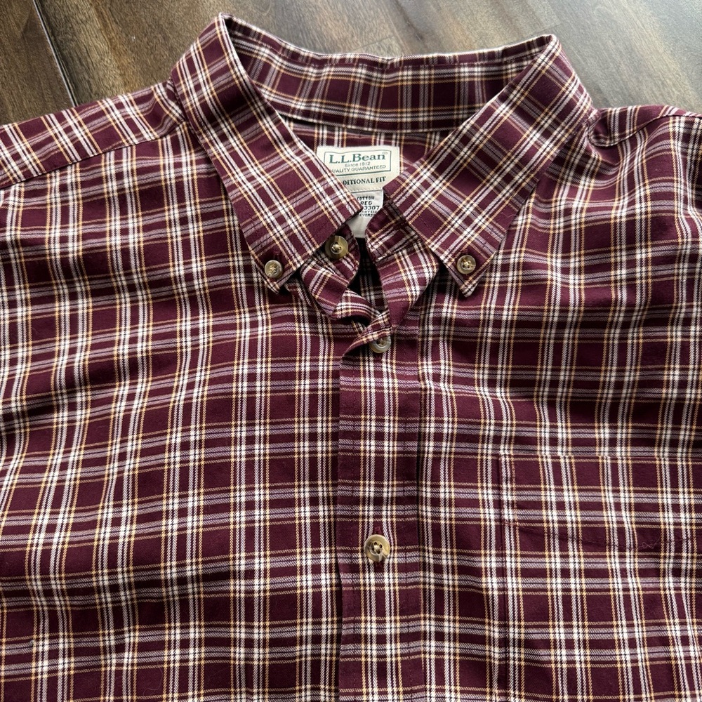 L.L. Bean Traditional Fit Plaid Shirt XXL